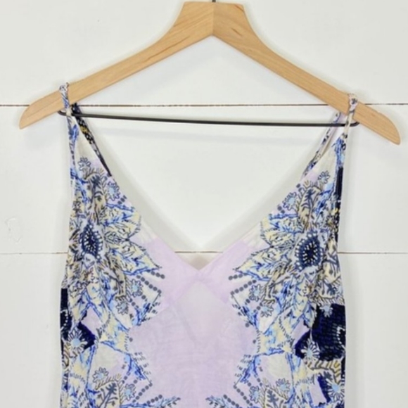 Free People Wildflower Slip Dress beautiful lavender, yellow, and light blue - Picture 6 of 6